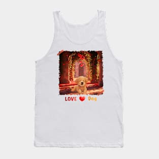 Puppy dog with valentine heart Tank Top